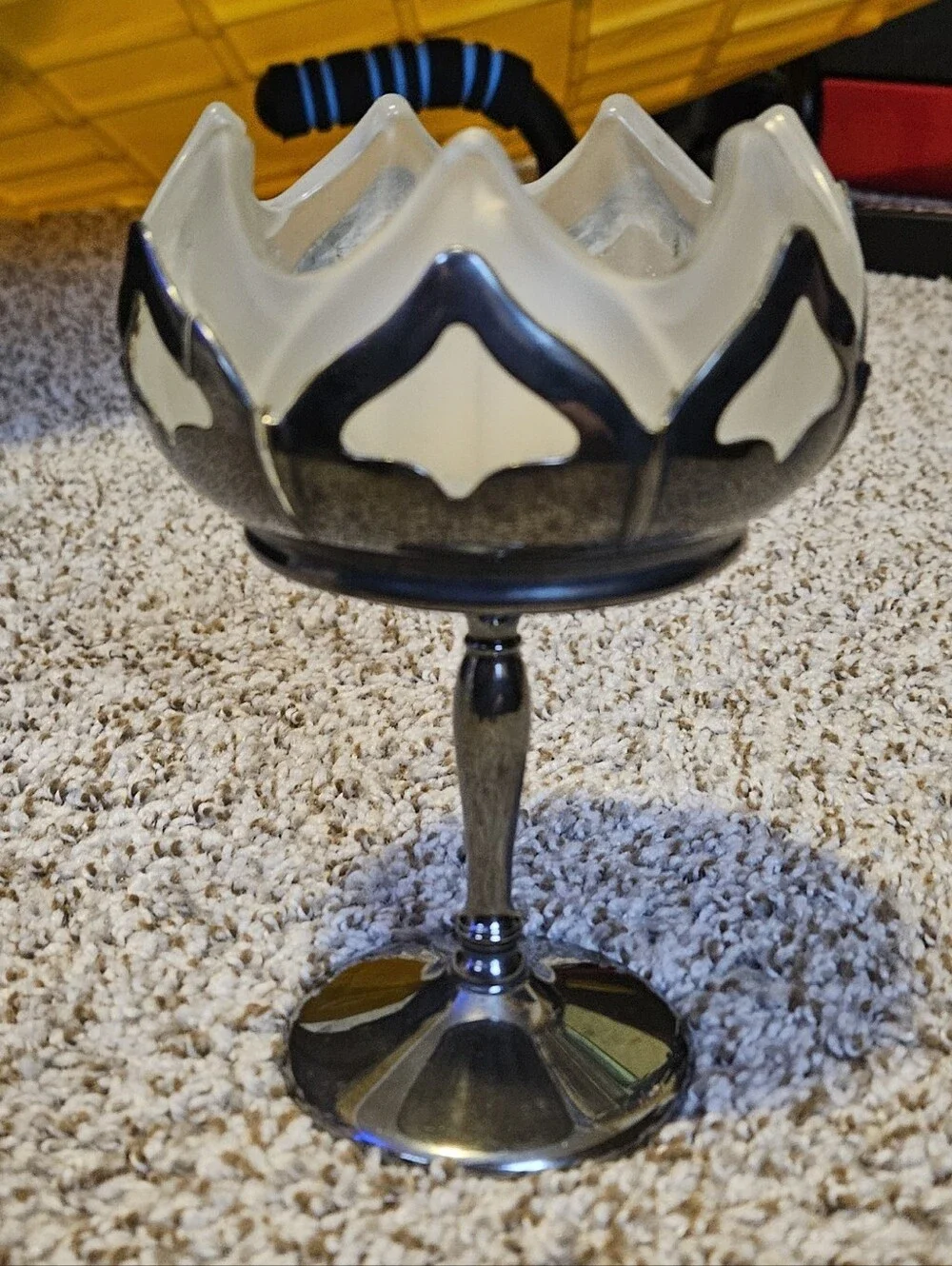 Vintage Goblet With Smokey Glass And Silver Holder -Great For Candles/trinkets